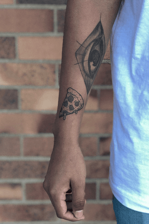 Slice of Pizza                                                                        Sígueme en Instagram como @alejo_tats...#tattoo #tattoos #tattooed #tattoing #tattoowork #tattooart #art #tatuaje #tatuajes #ink #inklife #minimalism #minimalismtattoo #smalltattoo #blackworktattoo