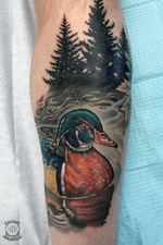 Wood Duck tattoo for a great client. Hey, sometimes your spirit animal is what it is. 😂👍