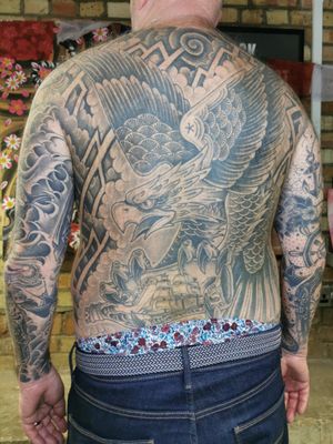 Dion's backpiece all healed and settled, proudly made in Romford and proudly worn in Romford!