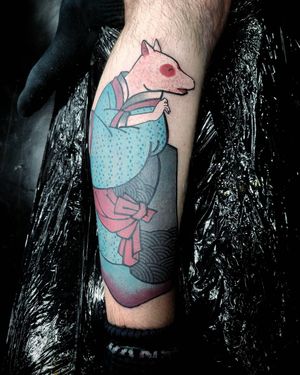 Fox tattoo by Kolahari #Kolahari #fox #kitsune #japanese #japanesetattoo #irezumi #kimono #pattern 
