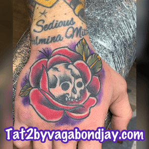 Traditional rose and skull 