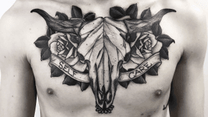 -SELF CARE-💀 Bull skull with roses and banner, symbolizing protection,love and resilience for my good friend @jvrmr .Had blast doing this amazing project! 😁💉💉💉...For more tattoos you can find me @motorinktattooshop in Amsterdam Or @thetattoogarden in The Hague...For more info send me a DM📩...@blackworkers @darkartists @thedarkestwork @blackmasterink @artesobscurae @onlythedarkest ....#bull #skulltattoo #skull #taxidermy #dotowork #blackworkerssubmission #darkartists #thedarkestwork #blackmasterink #artesobscurae #tattrx #onlythedarkest #blackworkershero #amsterdam🇳🇱 #thehague #art #motorink #thetattoogarden #blackmasterink #roses #classictattoo 