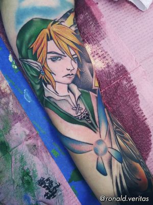 In progress Link and Navi- part of Legend of Zelda sleeve