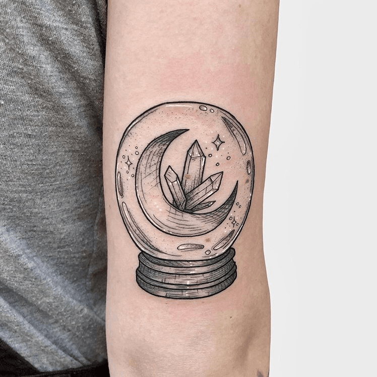 Crystallized moon tattoo  Moon tattoo designs Crystal tattoo Moon tattoo