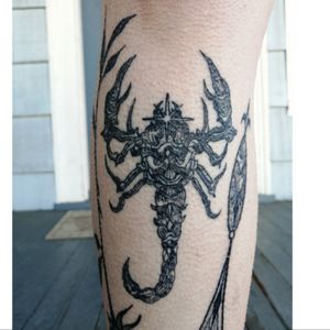 Healed Scorpion. Black and Grey neotraditional. 