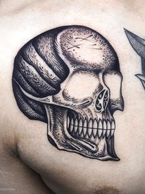 Skull tattoo.