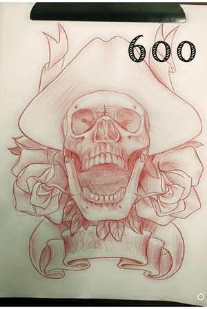 #skull #roses #pirate #neotraditional 