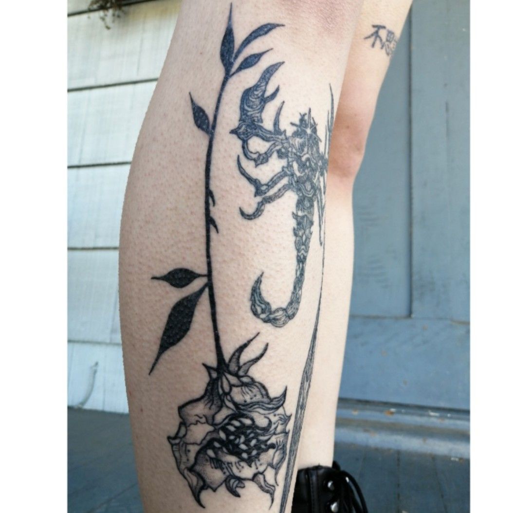 These completely black tattoos are giving off major artsy goth vibes   HelloGigglesHelloGiggles