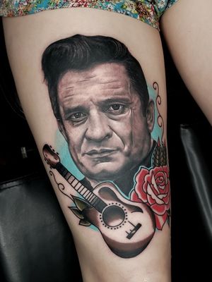 Johnny Cash portrait tattoo