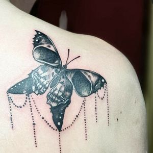 Butterfly,skull & ornament