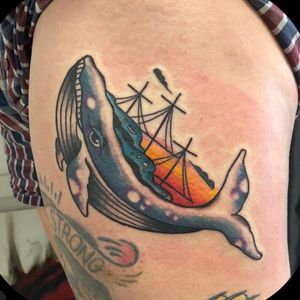 #whale#oldschooltattoo#colorstattoo#riotcrewcapertattoo#sailorship 🐋