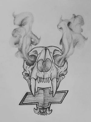 Drew this the other day, I love this piece and I hope you guys do too!! #skull #smoke #drawing2me #chevybowtie 