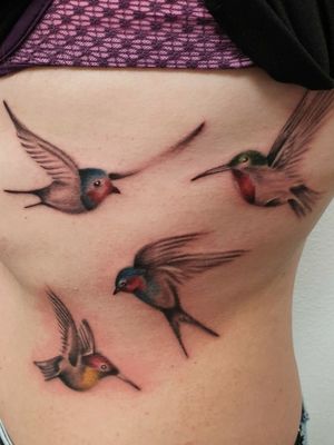 Birds tattoo #birds #birdstattoo #colorrealismtattoo  #colortattoo 
