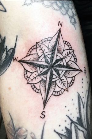 Mandala compass tattoo by Big Star 