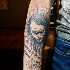 Joker skectch scribble style tattoo