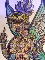 #disney #disneytattoo #Tinkerbell #punk #fairy #cartoon #animation #kodysheeran #badass #tattedup #pixiedust #pixietattoo #pixie #rebel 