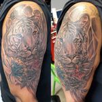 Tiger and floral piece 