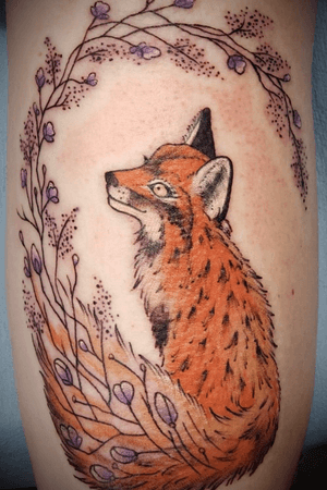 Fox and flowers