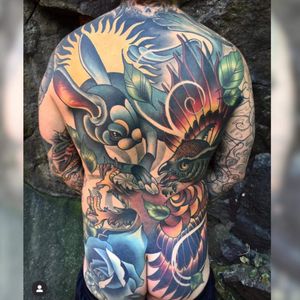 Amazing backpiece by Stacy at High Fever Tattoo Oslo 