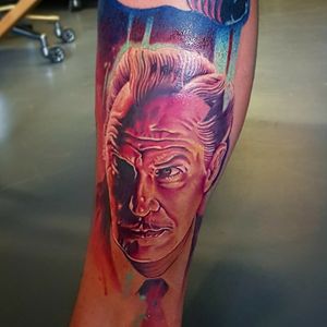 Throw back Tuesday hit me up for some colour I love doing it my books are open so come on down while spaces are available.#tattoo #beckenham #southeastlondon #colourtattoo #colorportrait #colour #artytattoo #vincentprice #legtattoo #tattooedguys #guyswithtattoos #horrormovietattoo #penge #bromley #elemersend #anerly #crystalpalace #tattooed #tattooedmodels #tattooed_body_art #colourful #tattooidea #tattooshop #tattooink #fusionink #inkjectanano #tattoodo #instatattoo