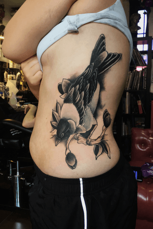 Japanese style bird tattoo 