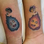 Calcifer and Soot friendship tattoos 
