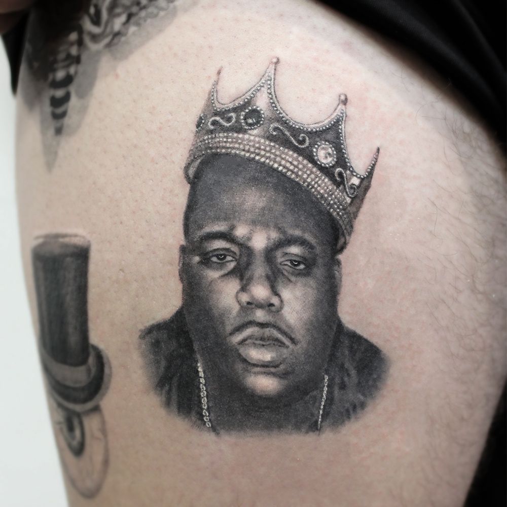Biggie Smalls Portrait Tattoo by Lefty Colbert  Tattoos