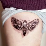 My first tattoo on real skin 🦋 #moth #realism #blackandgrey 