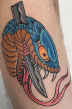 Snake tattoo on the lower leg, 2.5 hours #snake #snaketattoo #katana #hebi #japanesesnake #japanese #japanesetattoo #irezumi