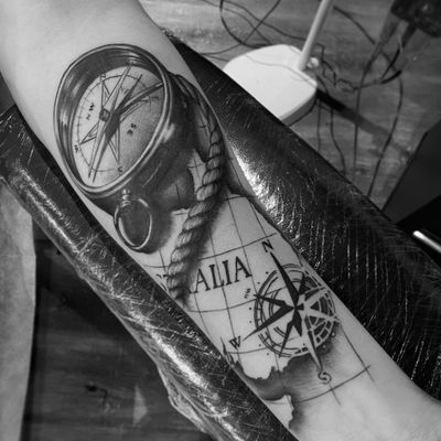 Black and white chess tattoo  Compass tattoo, Compass tattoo design,  Nautical tattoo