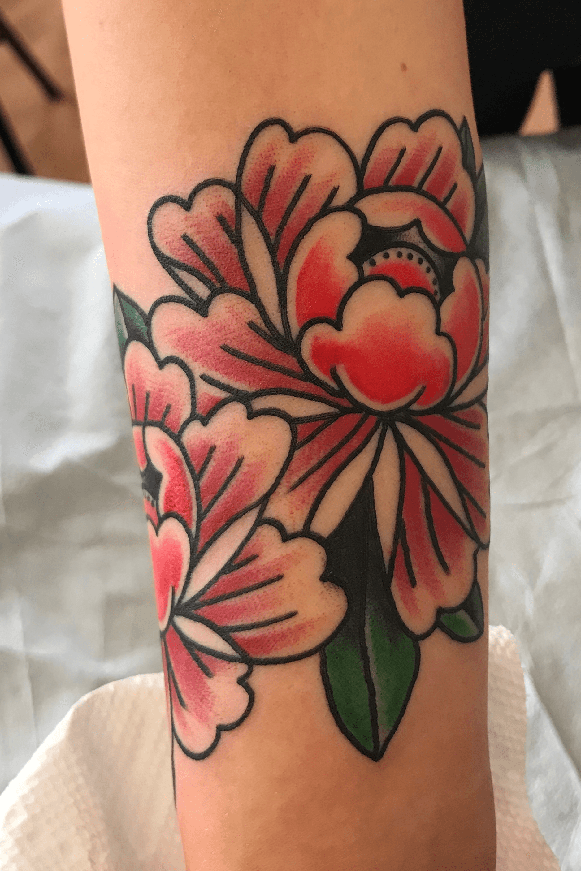 HOW TO Paint a Traditional Peony  Tattoo Flash Design  YouTube