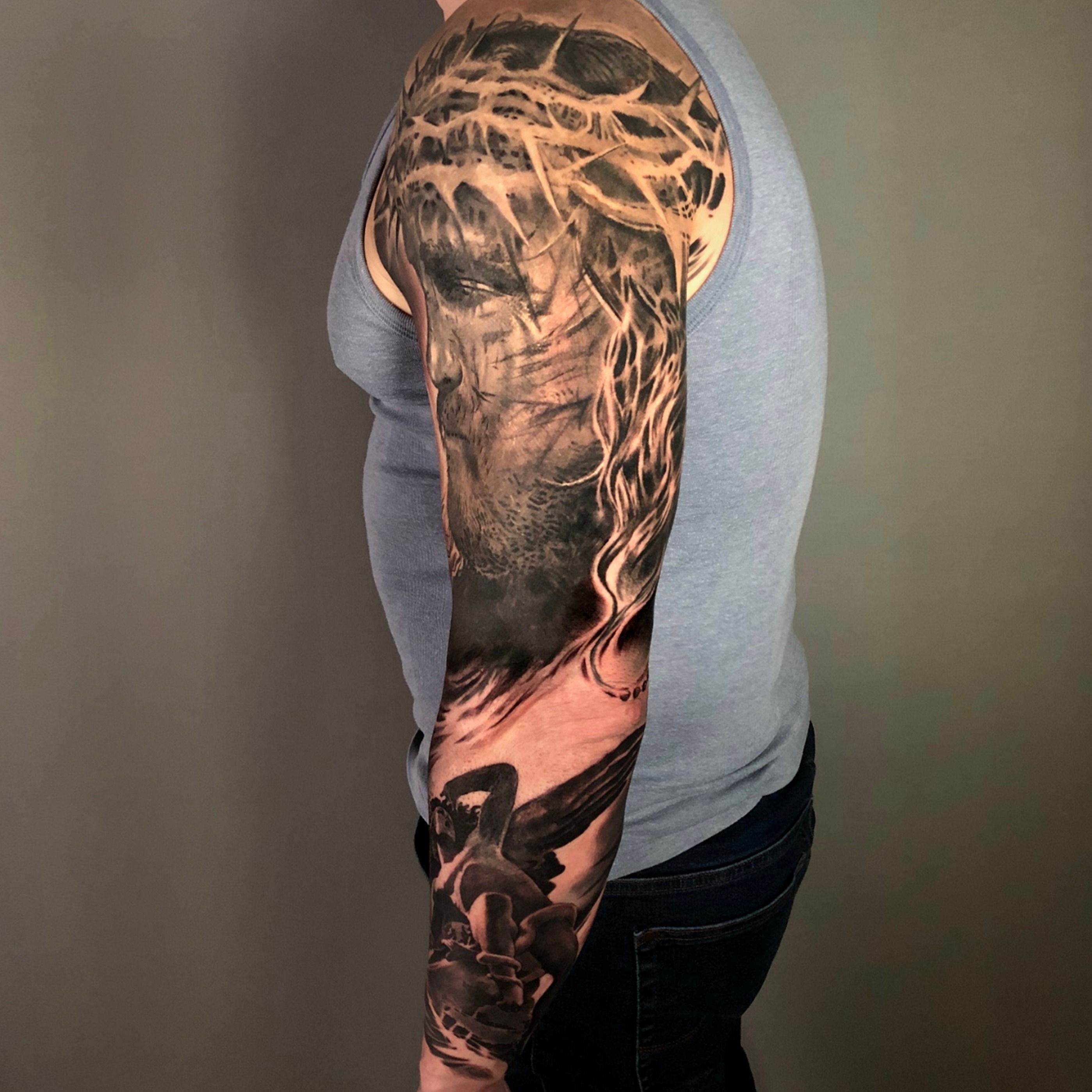 Jun Cha Creates Beautiful HyperRealistic Tattoos That Will Leave You  Stunned  KickAss Things  Realistic tattoo sleeve Religious tattoo  sleeves Best sleeve tattoos