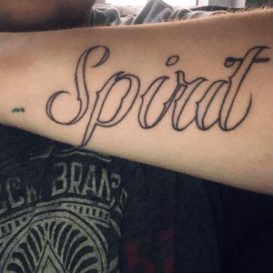 Spirit in my Script/Cursive handwriting with a semicolon