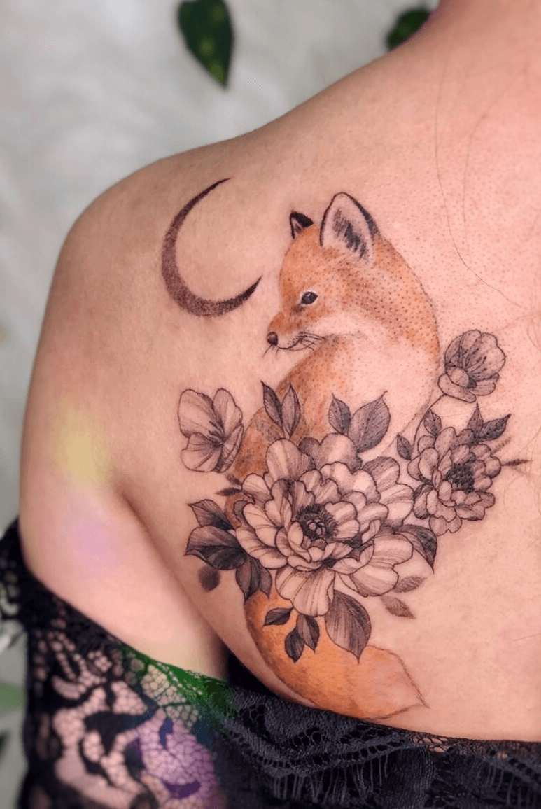 Little Tattoos  Shoulder blade tattoo of three peach blossoms
