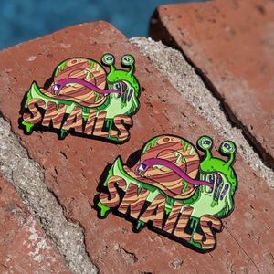 Snails Red Rocks enamel pins available on my etsy