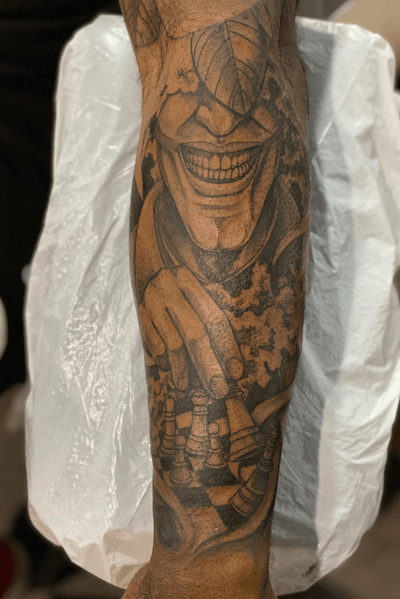 Joker Chess Piece Semi-Permanent Tattoo. Lasts 1-2 weeks. Painless
