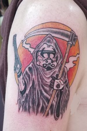 New Star Wars clone trooper grim reaper tattoo I got.