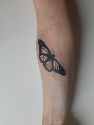 Butterfly black work tattoo #Butterfly #blackwork