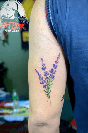 Lavender flower tattoo by Big Star #tattoo #flowertattoo #bigstartattoos