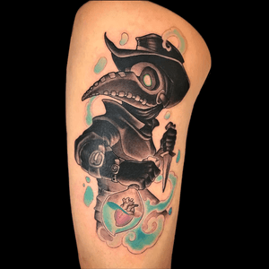Plague Doctor tattoo done by Chris Jenkins