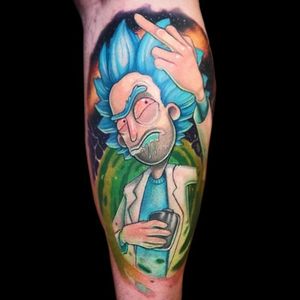 Rick Sanchez tattoo done by Chris Jenkins