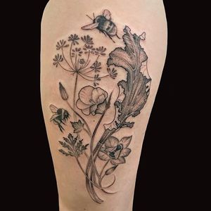Rhubarb tattoo done by Anna Wolff