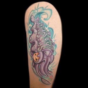 Cuttlefish tattoo done by Jason Stephan