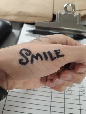 This is my idea for my next tattoo. Very simple. I suffer from severe depression, and sometimes it's hard for me to find a reason to smile. I am a firm believer in that everyone deserves a reason to smile. So I wanna get this as a reminder to smile, even when times get really difficult.#smile #depressionink #reminder #Selfcare