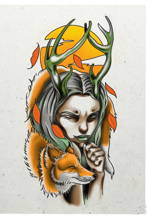 #neotraditional #tattoos #color #fox #woman 