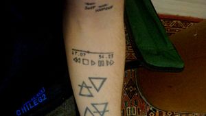 Minimal tattoo, triangles, music player