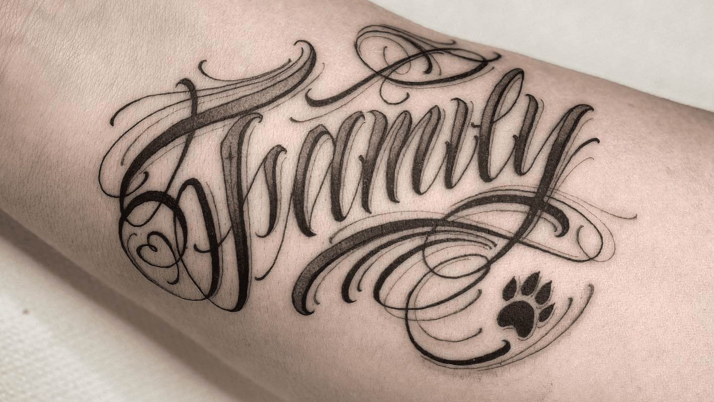 Family script tattoo by Wes Fortier  Wes Fortier  Flickr