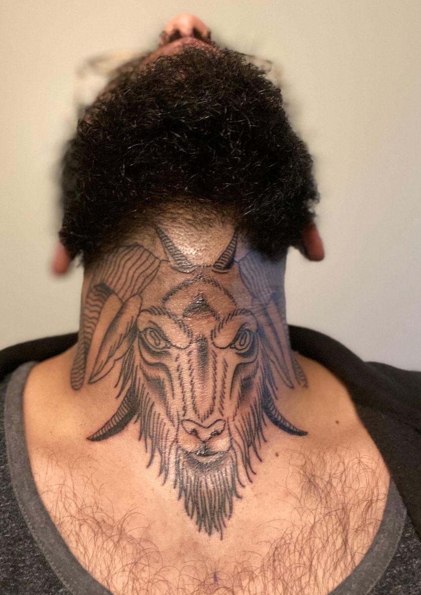 Tattoo uploaded by The People’s Elbro • Neotraditional goat head on my