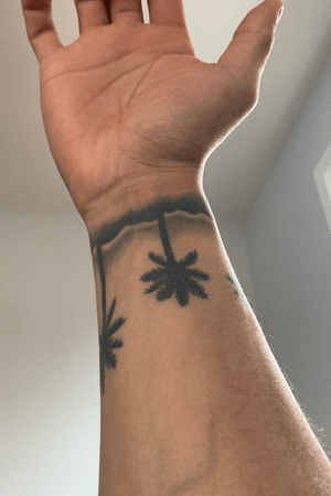 Palm Tree Wrist Tattoo by Sam Prag @ Ziobrowski’s in Medford, NY