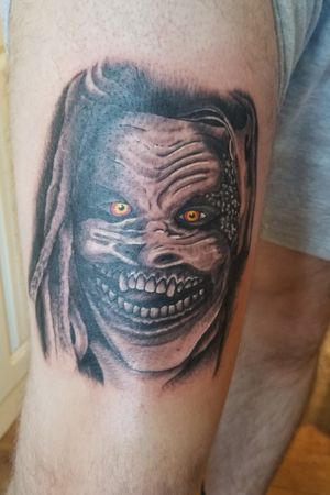 Spfx Tattoo - Portrait/mask of Bray Wyatt healed, filled